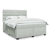 Image de Sommier à lattes de lit et matelas Gris clair 180x200cm Velours, lit, lit à plate-forme, lit à panneaux 3293284
