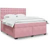 Image de Sommier à lattes de lit avec matelas Rose 180x200 cm Velours, lit, lit à plate-forme, lit à panneaux 3293295