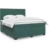 Image de Sommier à lattes de lit et matelas Vert foncé 200x200cm Velours, lit, lit à plate-forme, lit à panneaux, meuble de chambre à coucher