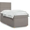 Image de Sommier à lattes de lit avec matelas Taupe 90x200 cm Tissu 3293460