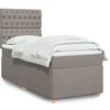 Image de Sommier à lattes de lit avec matelas Taupe 90x200 cm Tissu 3293474