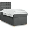 Image de Sommier à lattes de lit avec matelas Gris foncé 90x200 cm Tissu 3293478