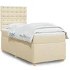 Image de Boxspring met matras stof cràmekleurig 90x200 cm3293482