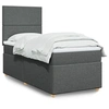 Image de Boxspring met matras stof donkergrijs 100x200 cm3293485