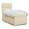 Image de Boxspring met matras stof cràmekleurig 100x200 cm3293503