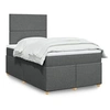Image de Sommier à lattes de lit avec matelas gris foncé 120x190cm tissu 3293513