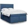 Image de Boxspring met matras stof blauw 140x190 cm3293581