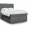 Image de Sommier à lattes de lit avec matelas Gris foncé 140x200cm Tissu 3293604
