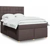 Image de Boxspring met matras stof donkerbruin 140x200 cm3293606