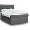 Image de Sommier à lattes de lit avec matelas Gris foncé 140x200cm Tissu 3293611