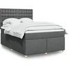 Image de Sommier à lattes de lit avec matelas Gris foncé 140x200cm Tissu 3293618