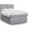 Image de Sommier à lattes de lit avec matelas Gris clair 160x200cm Tissu 3293624