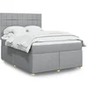 Image de Sommier à lattes de lit avec matelas Gris clair 160x200cm Tissu 3293631