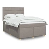 Image de Sommier à lattes de lit avec matelas Taupe 160x200 cm Tissu 3293635