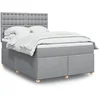 Image de Sommier à lattes de lit avec matelas Gris clair 160x200cm Tissu 3293645