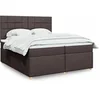Image de Sommier à lattes de lit avec matelas Marron foncé 200x200 cm 3293690