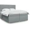 Image de Boxspring met matras stof lichtgrijs 200x200 cm3293701