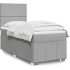 Image de Sommier à lattes de lit avec matelas gris clair 80x200 cm tissu 3293788
