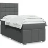 Image de Sommier à lattes de lit avec matelas Gris foncé 80x200 cm Tissu 3293796