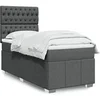 Image de Sommier à lattes de lit avec matelas Gris foncé 80x200 cm Tissu 3293803