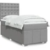 Image de Sommier à lattes de lit avec matelas gris clair 80x200 cm tissu 3293809