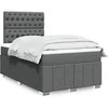 Image de Sommier à lattes de lit avec matelas Gris foncé 120x200cm Tissu 3293943