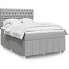 Image de Boxspring met matras stof lichtgrijs 140x190 cm3293970