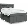 Image de Sommier à lattes de lit avec matelas Gris foncé 140x190cm Tissu 3293978
