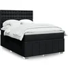 Image de Sommier à lattes de lit avec matelas Noir 140x190 cm Tissu 3293979