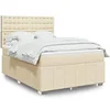 Image de Boxspring met matras stof cràmekleurig 140x200 cm3294010