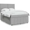 Image de Sommier à lattes de lit avec matelas Gris clair 160x200cm Tissu 3294012