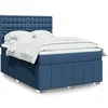Image de Sommier à lattes de lit avec matelas Bleu 160x200 cm Tissu 3294039