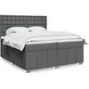 Image de Sommier à lattes de lit avec matelas Gris foncé 200x200cm Tissu 3294090