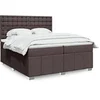 Image de Sommier à lattes de lit avec matelas Marron foncé 200x200 cm 3294092