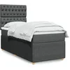 Image de Sommier à lattes de lit avec matelas Gris foncé 80x200 cm Tissu 3294191