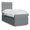 Image de Sommier à lattes de lit et matelas Gris clair 90x190 cm Tissu 3294211