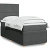 Image de Sommier à lattes de lit avec matelas Gris foncé 90x200 cm Tissu 3294233
