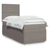 Image de Sommier à lattes de lit avec matelas Taupe 90x200 cm Tissu 3294236