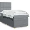 Image de Sommier à lattes de lit avec matelas Gris clair 90x200 cm Tissu 3294239