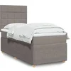 Image de Sommier à lattes de lit avec matelas Taupe 90x200 cm Tissu 3294243