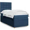Image de Sommier à lattes de lit avec matelas Bleu 90x200 cm Tissu 3294245
