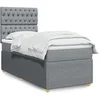 Image de Sommier à lattes de lit avec matelas Gris clair 90x200 cm Tissu 3294246