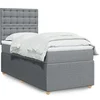 Image de Sommier à lattes de lit avec matelas Gris clair 90x200 cm Tissu 3294253