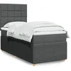 Image de Sommier à lattes de lit avec matelas Gris foncé 100x200cm Tissu 3294268