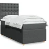 Image de Sommier à lattes de lit avec matelas Gris foncé 100x200cm Tissu 3294282