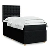 Image de Sommier à lattes de lit avec matelas Noir 100x200 cm Tissu 3294283