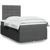 Image de Sommier à lattes de lit avec matelas gris foncé 120x190cm tissu 3294296