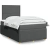 Image de Sommier à lattes de lit avec matelas Gris foncé 120x200cm Tissu 3294317