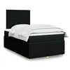 Image de Sommier à lattes de lit avec matelas Noir 120x200 cm Tissu 3294318