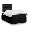 Image de Sommier à lattes de lit avec matelas Noir 120x200 cm Tissu 3294332